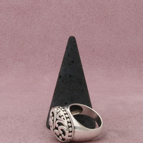 sterling silver chunky scroll ring size 6.75 - Picture 3 of 3